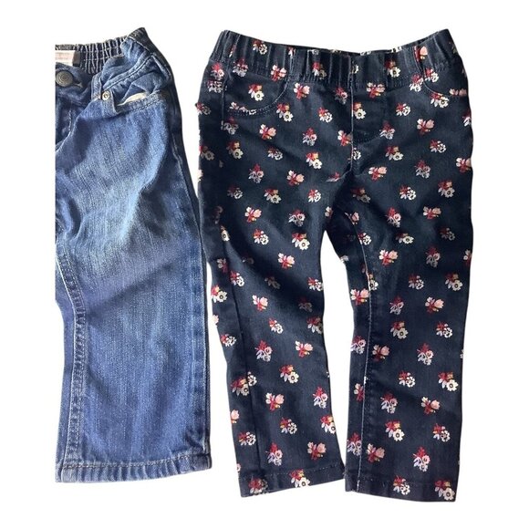 Old Navy Jeggings & Denim Jeans Baby Girl 18-24M Multicolor Floral Elastic Waist - Picture 6 of 11